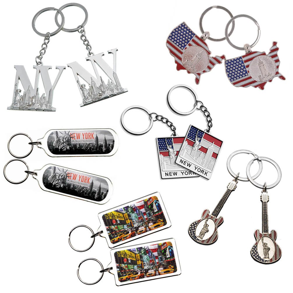 12X Collectible New York NY NYC Manhattan Landmarks Keychain Key Ring Gift Souvenir Set