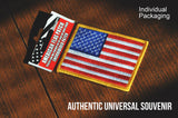 UNIS 4 Pack, 3.5 X 2.5. Inch American US Flag Embroidered Cloth Sew on Iron on Patch Golden Yellow Border.