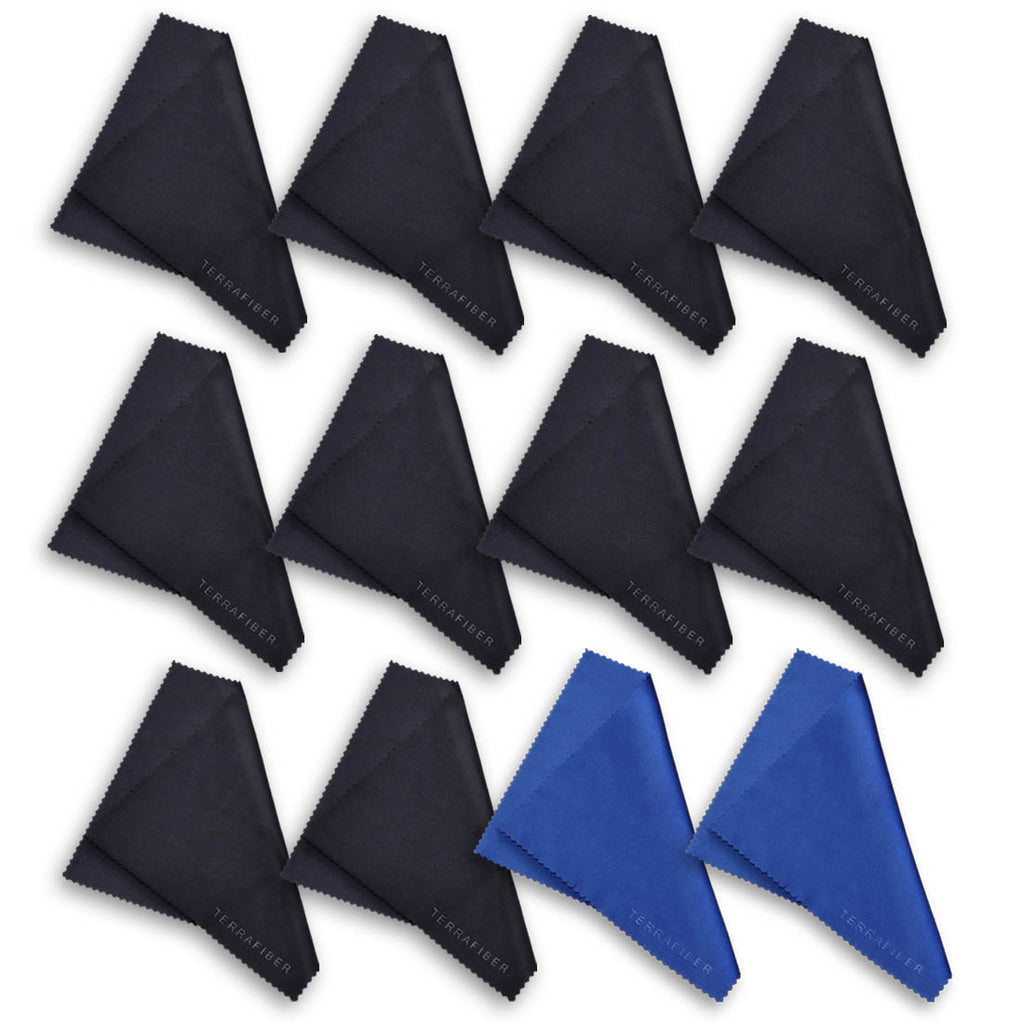 TERRAFIBER Premium Quality Microfiber Cleaning Cloth Packages for Tablets Cell Phones Eyeglasses Camera Lenses Jewelry and Other Delicate Surfaces