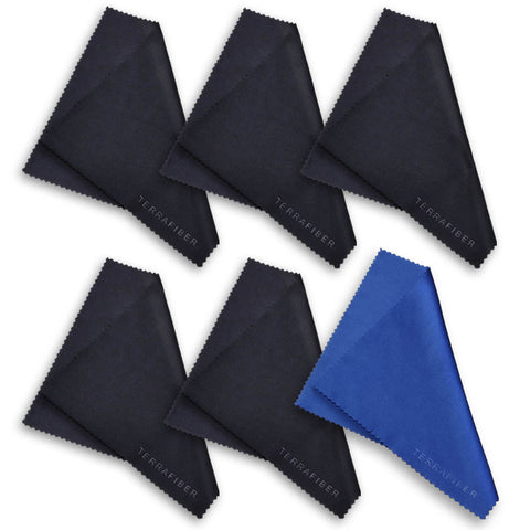 TERRAFIBER Premium Quality Microfiber Cleaning Cloth Packages for Tablets Cell Phones Eyeglasses Camera Lenses Jewelry and Other Delicate Surfaces
